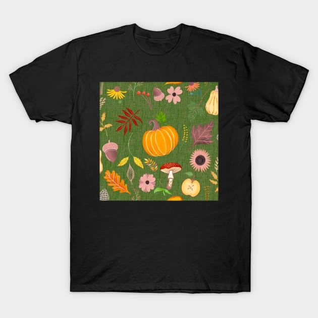 Pumpkin patch pattern T-Shirt by Papergrape